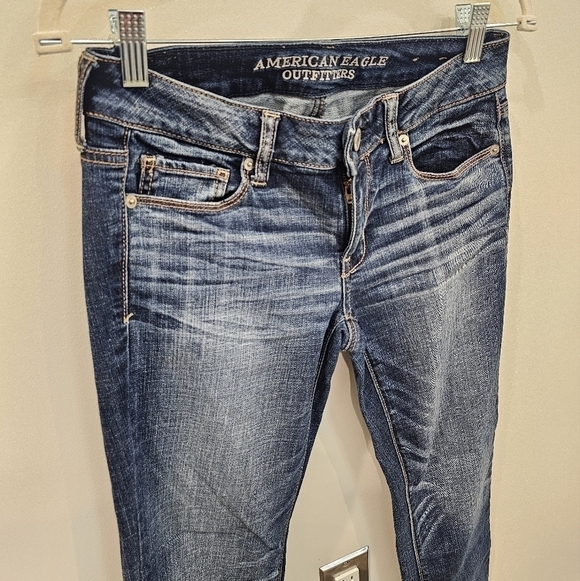 American Eagle Skinny Jeans with Fading and Whiskering Size 4 Short - Picture 3 of 6
